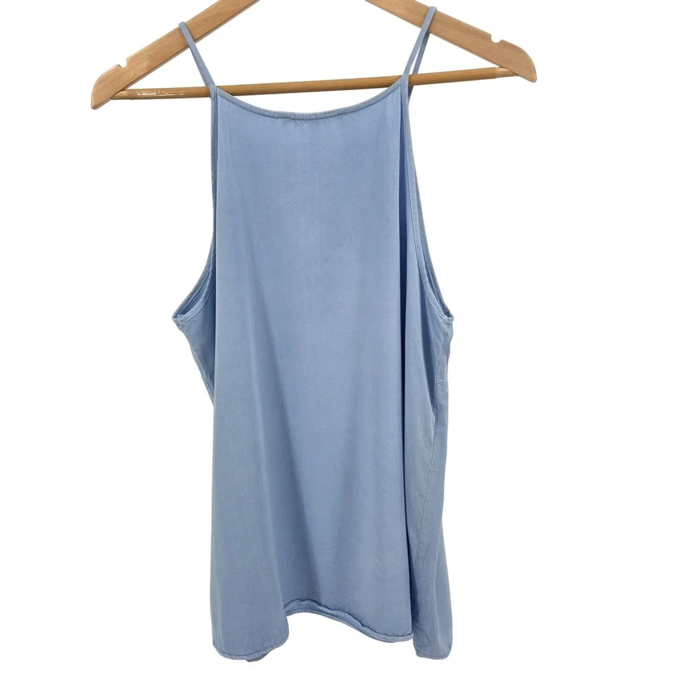 Miami Tank Top Women's Medium Blue Sleeveless Casual Summer Blouse - Picture 3 of 5